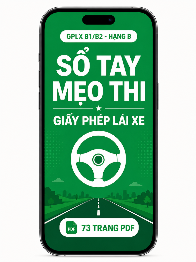 Sổ tay mẹo thi GPLX B1/B2 hạng B - 73 trang PDF trên điện thoại